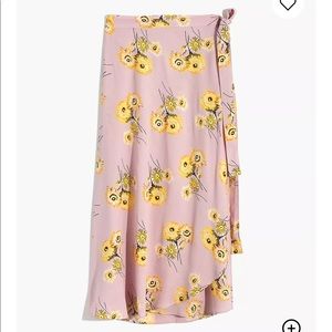 Madewell Wrap Midi Skirt in Dutch Dandelions
